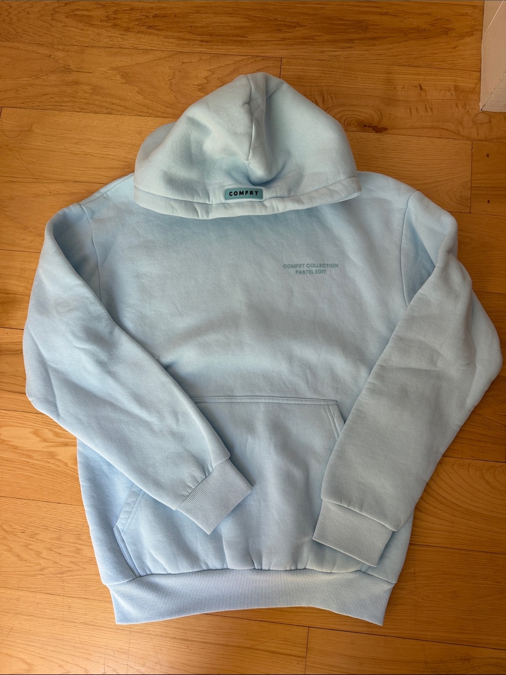 Comfrt Pastel Blue Hoodie - women’s Pullover